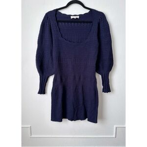 Sezane Navy Knit Dress